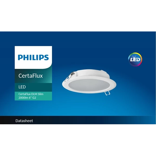 Lampu LED Downlight Philips CertaFlux DLM Slim 2000lm 6" G2
